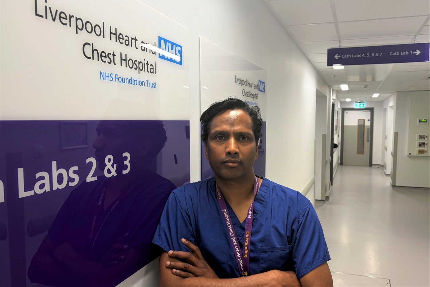 Dr Babu Kunadian at the cardiac catheter labs, Liverpool Heart and Chest Hospital
